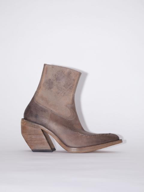 Acne Studios Leather ankle boots - Taupe grey