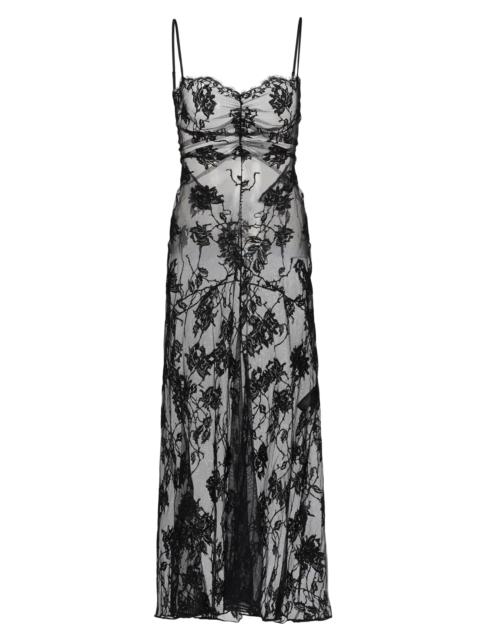 KIKI DE MONTPARNASSE Women's Dominique Sheer Lace Midi-Dress - Black