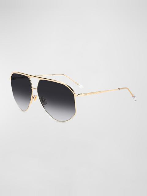 Isabel Marant Angular Stainless Steel Aviator Sunglasses