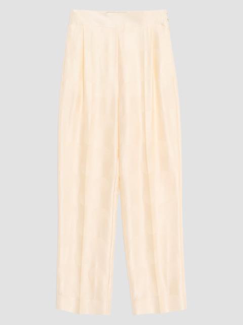 Valentino Women's Plus De Pois Striped Polka Dot Jacquard Trousers - Ivory