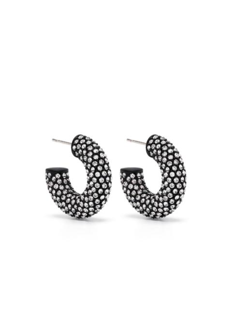 Amina Muaddi mini Cameron crystal-embellished hoop earrings