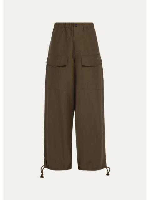 JW Anderson Parachute Drawstring Barrel-Leg Track Cargo Pants