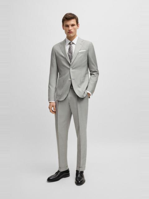 BOSS SLIM-FIT SUIT IN MICRO-PATTERNED WOOL AND SILK