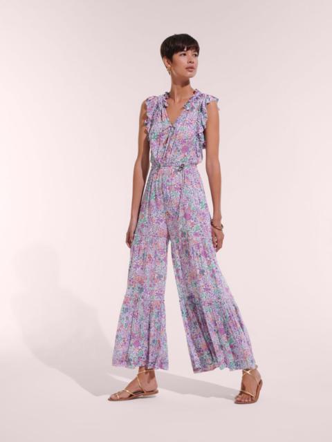 Poupette St Barth Long Jumpsuit Belene - White Lavender Nature