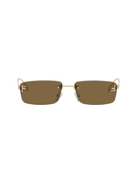FENDI Gold 'Fendi First' Crystal Sunglasses