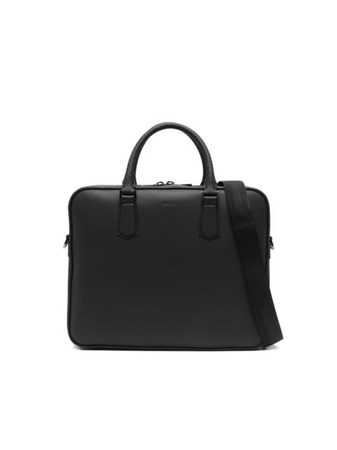 BOSS woven-handle briefcase