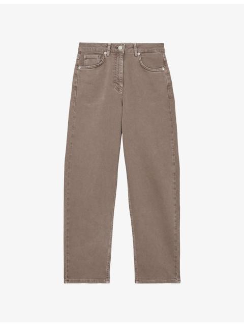 REISS Selin Mid-Rise Straight-Leg Denim Jeans