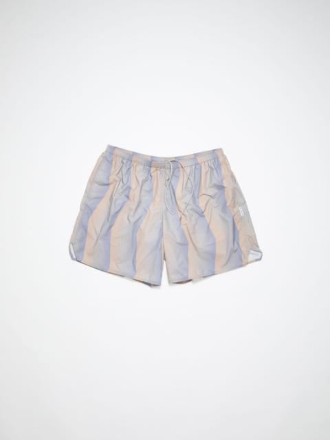 Print swim shorts - Blue/beige