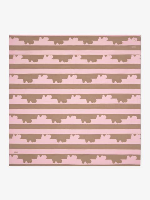 TOUS Pink silk Scarf TOUS Bear Stripes Big
