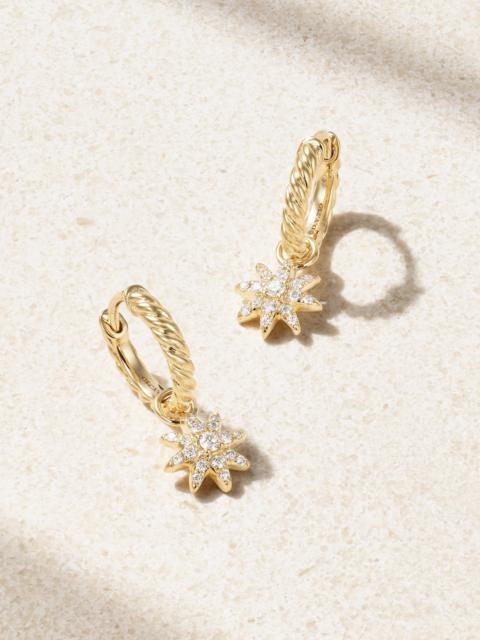 DAVID YURMAN Petite Starburst 18-karat Gold Diamond Hoop Earrings