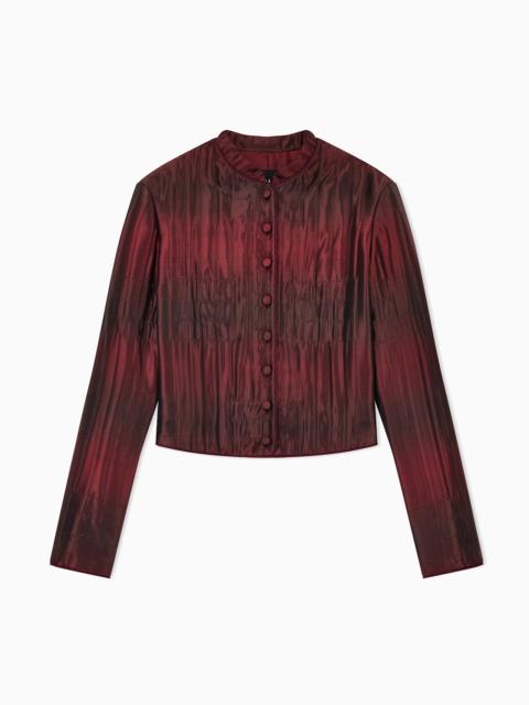 GIORGIO ARMANI QUILTED JACKET WITH MANDARIN COLLAR AND COVERED BUTTONS