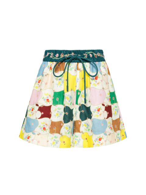 Everly botanical-print shorts