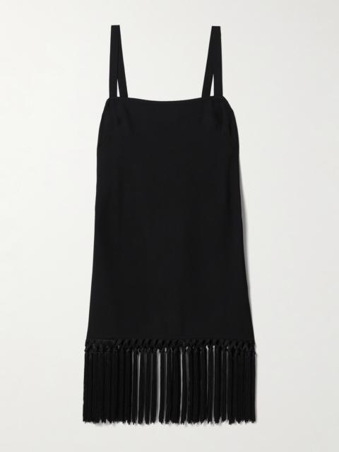 Taller Marmo Palermo Fringed Crepe Mini Dress
