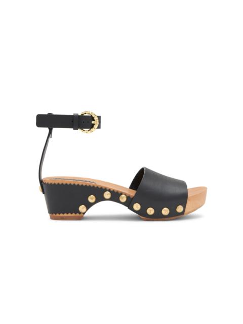 Esti Studded Leather Clog Sandals black