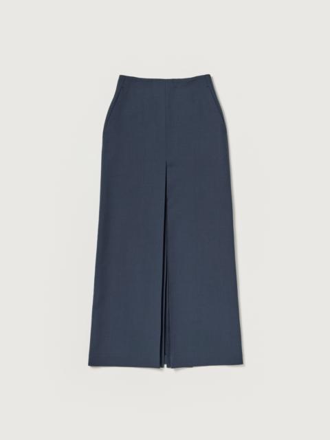 AURALEE TENSE WOOL DOUBLE CLOTH SLIT SKIRT