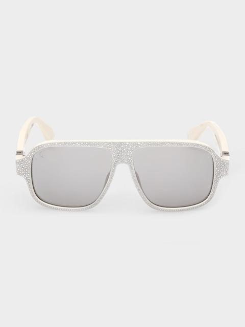 Christian Louboutin Diamond Roller 57mm Square Sunglasses