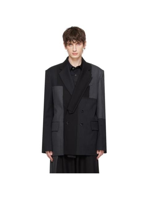FENG CHEN WANG Black Double-Breasted Blazer