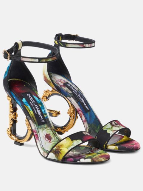 Baroque DG floral charmeuse sandals