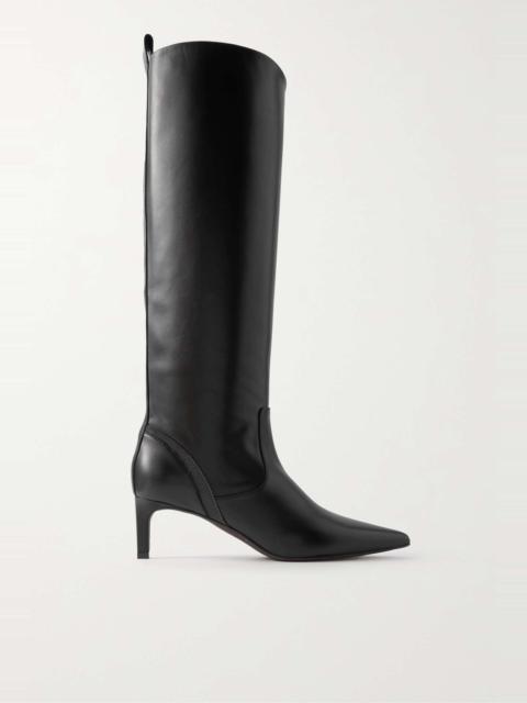 Brunello Cucinelli Bead-embellished leather knee boots