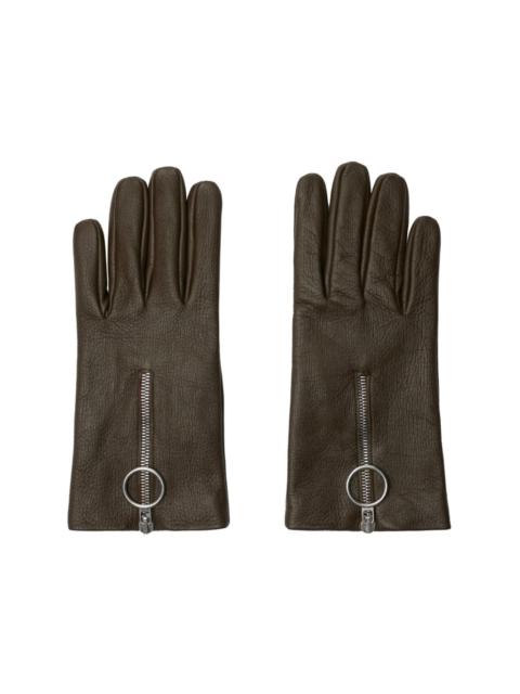 Burberry zipped leather gloves