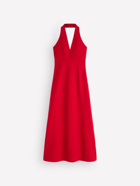 BODEN Halter Neck Jersey Maxi Dress-Red