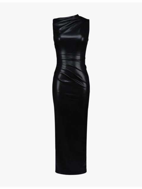 House of CB Maya Sleeveless Faux-Leather Maxi Dress
