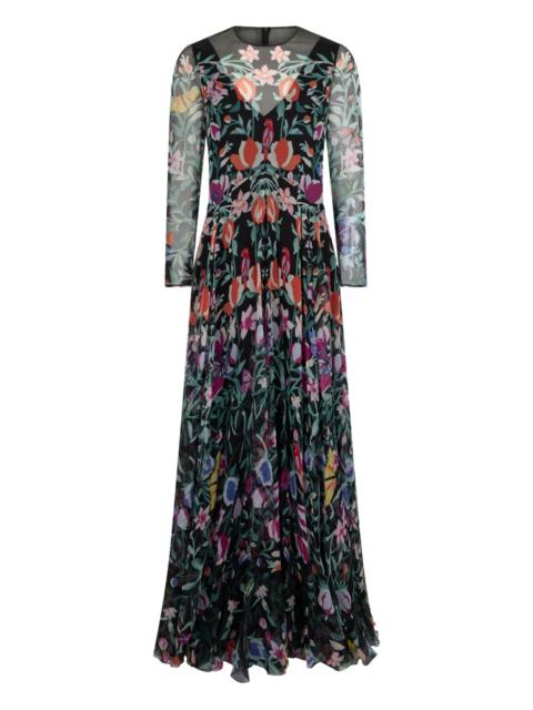 Valentino floral long-sleeved midi dress