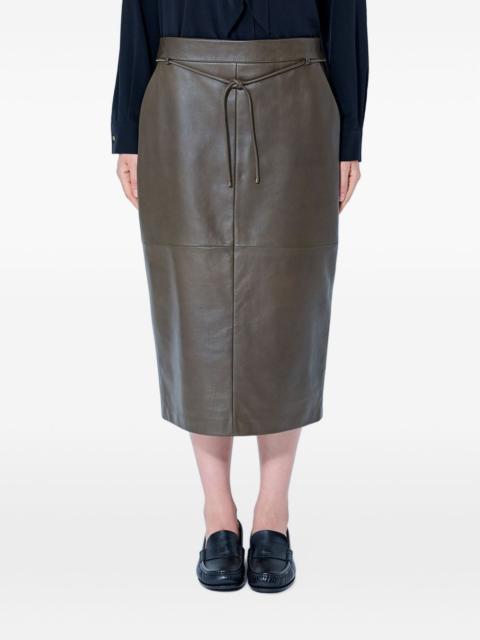 Max Mara belted leather skirt