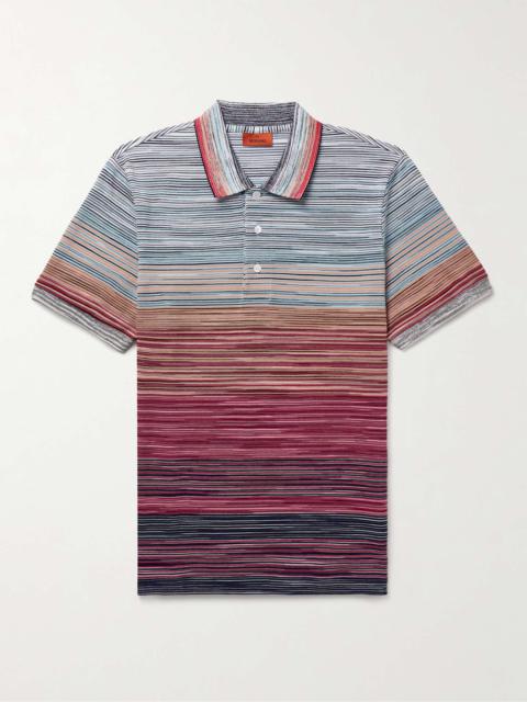 Striped Space-Dyed Cotton-Piqué Polo T-Shirt