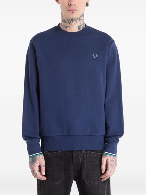 Fred Perry crew-neck logo-embroidered sweatshirt