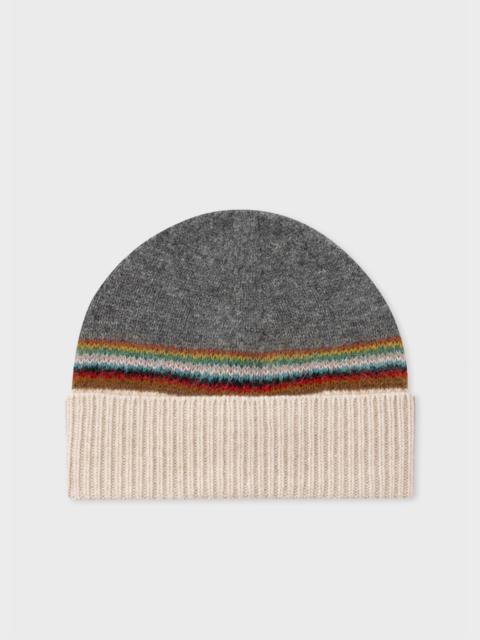 Paul Smith 'Signature Stripe' Intarsia Lambswool-Mohair Beanie