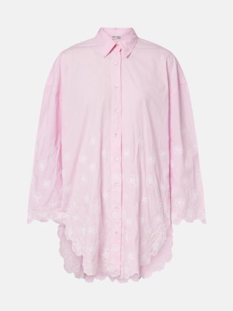 juliet dunn Embroidered cotton poplin shirt