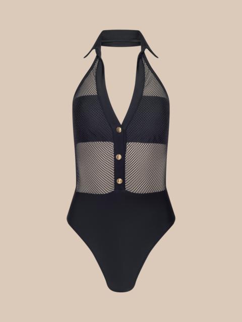 L'AGENCE Natalya Collared One-Piece Swimsuit
