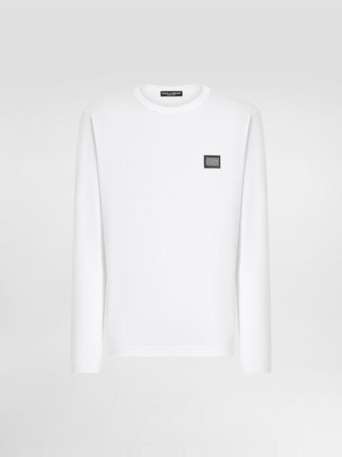 Dolce & Gabbana Long-sleeved T-shirt with logo tag
