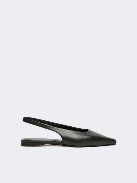 Max Mara MANNA Nappa leather flat slingbacks - BLACK
