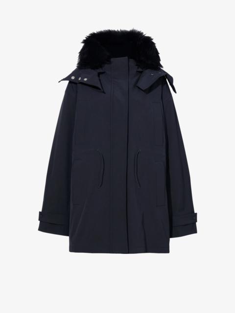 Wilder Coat in Stretch Nylon with Shearling Lining