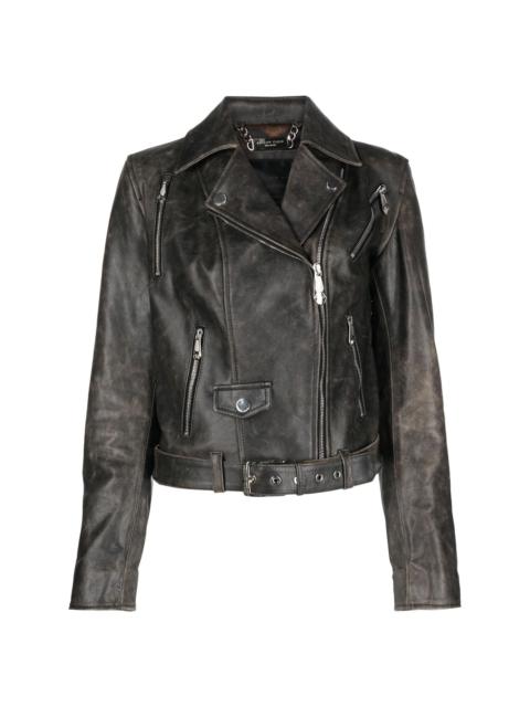 PHILIPP PLEIN leather biker jacket