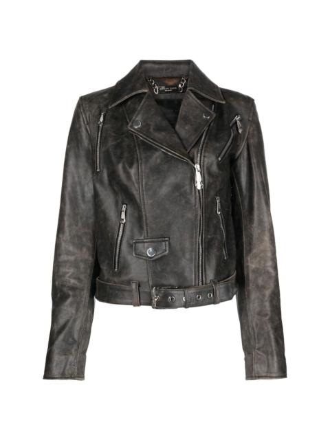 leather biker jacket