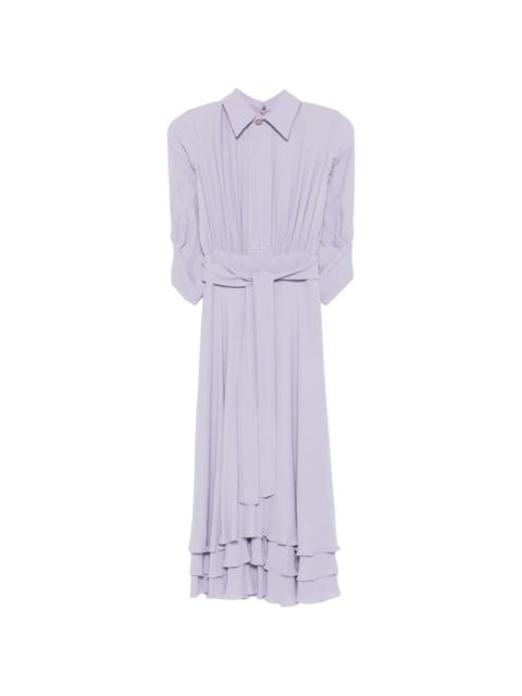 ELISABETTA FRANCHI ruffled-hem belted dress