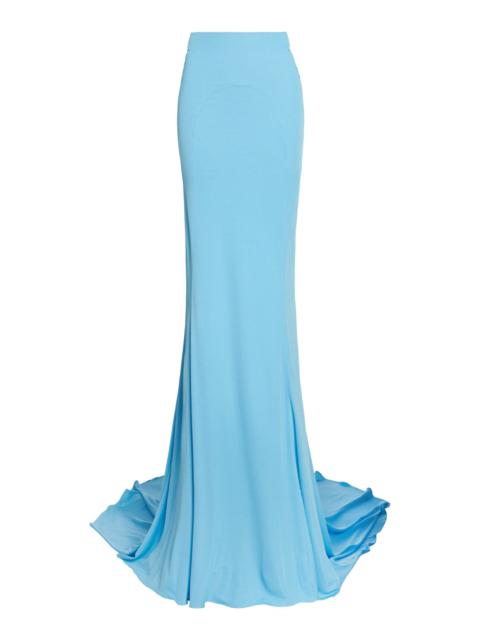 TOM FORD Impossible Crepe Jersey Maxi Skirt blue