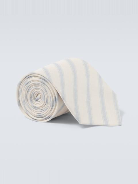 SAINT LAURENT Striped silk tie