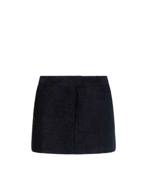 TOM FORD METALLIC SILK BLEND BOUCLE' TAILORED MINI SKIRT