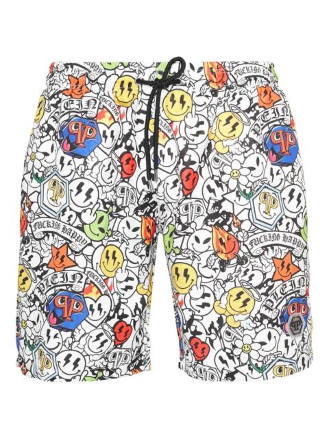 PHILIPP PLEIN graphic-print swim shorts