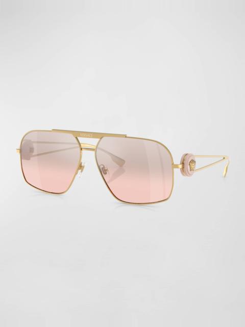Medusa Medallion Gradient Aviator Sunglasses