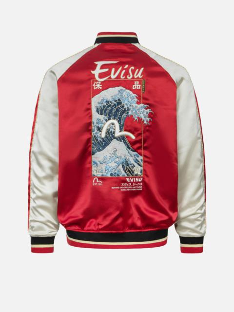EVISU SEAGULL AND THE GREAT WAVE EMBROIDERY REVERSIBLE LOOSE FIT SOUVENIR JACKET