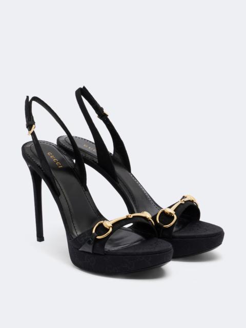 GUCCI Donna Horsebit GG canvas slingback sandals