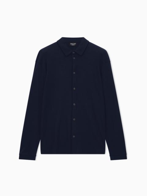 GIORGIO ARMANI SHIRT CASHMERE INTERLOCK JERSEY REGULAR FIT