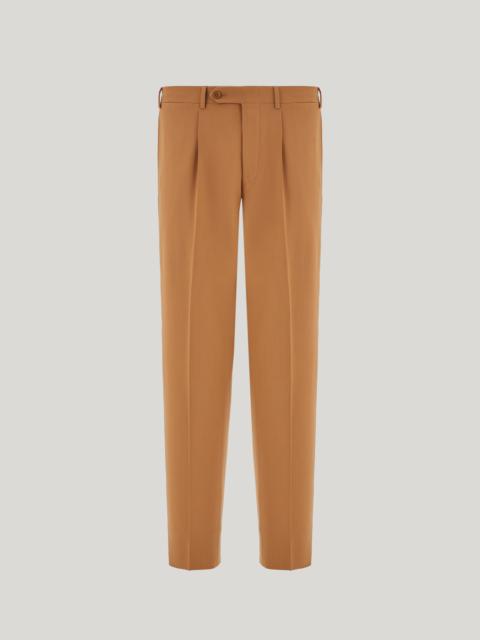 Canali MUSTARD PURE IMPECCABILE WOOL REGULAR-FIT PANTS WITH PLEAT