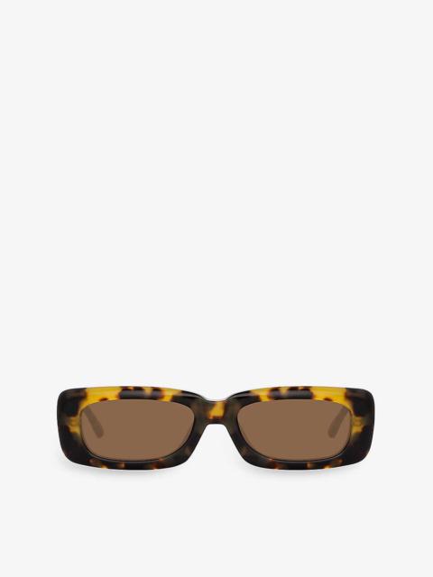 Linda Farrow x The Attico Mini Marfa rectangular-frame acetate sunglasses