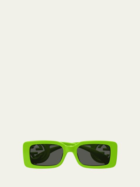 GUCCI Monochrome GG Rectangle Acetate Sunglasses